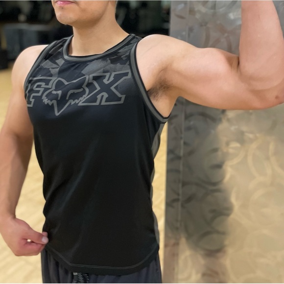 FOX ACTIVE WEAR MEN RACING THICK FABRIC SLEEVELESS TANK TOP SHIRT STRETCHY SPORT - Picture 11 of 16